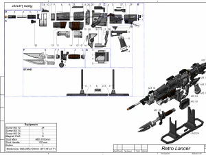 Retro Lancer - Gears of War - Printable - STL OBJ CAD bundle - Commercial Use 3D Print Model
