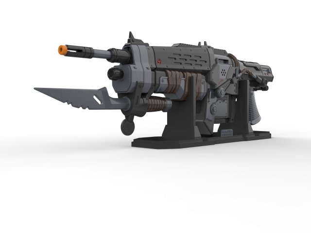Retro Lancer - Gears of War - Printable - STL OBJ CAD bundle - Commercial Use Modello di stampa 3D .c4d .max .obj .3ds .fbx .stl .blend 