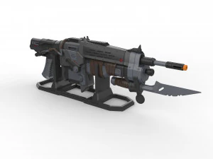 Retro Lancer - Gears of War - Printable - STL OBJ CAD bundle - Commercial Use 3D Print Model