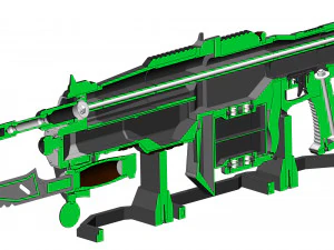 Retro Lancer - Gears of War - Printable - STL OBJ CAD bundle - Commercial Use 3D Print Model