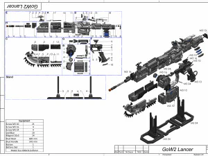 Lancer - Gears of War - Printable - STL OBJ CAD bundle - Commercial Use 3D Print Model