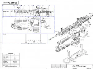 Lancer - Gears of War - Printable - STL OBJ CAD bundle - Commercial Use 3D Print Model