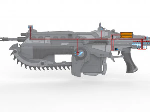 Lancer - Gears of War - Printable - STL OBJ CAD bundle - Commercial Use 3D Print Model