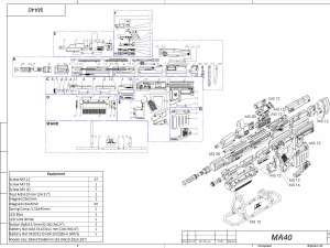 Fucile d'assalto MA40 - Halo - Stampabile - Pacchetto CAD STL OBJ - Uso commerciale Modello di stampa 3D