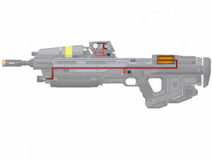 Fucile d'assalto MA40 - Halo - Stampabile - Pacchetto CAD STL OBJ - Uso commerciale Modello di stampa 3D