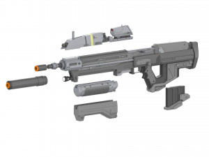 MA37 Assault Rifle - Halo - Printable - STL OBJ CAD bundle - Commercial Use 3Dプリントモデル