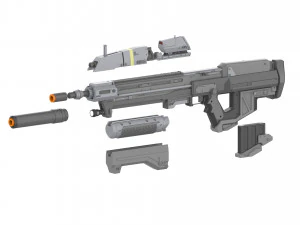 MA37 Assault Rifle - Halo - Printable - STL OBJ CAD bundle - Commercial Use 3D Print Model