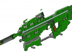 MA37 Assault Rifle - Halo - Printable - STL OBJ CAD bundle - Commercial Use 3D Print Model