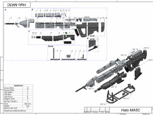 MA5c Assault Rifle - Halo - Printable - STL OBJ CAD bundle - Commercial Use 3Dプリントモデル