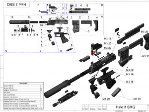 M7 SMG - Halo - Printable - STL OBJ CAD bundle - Commercial Use 3D Baskı Modeli