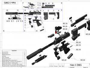 M7 SMG - Halo - Stampabile - Pacchetto CAD STL OBJ - Uso commerciale Modello di stampa 3D