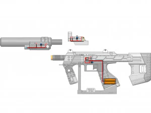 M7 SMG - Halo - Stampabile - Pacchetto CAD STL OBJ - Uso commerciale Modello di stampa 3D