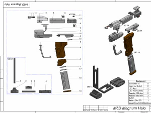 M6D Magnum - Halo - Imprim&iacute;vel - Pacote STL OBJ CAD - Uso comercial Modelo de Impressão 3D