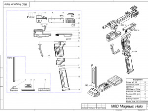 M6D Magnum - Halo - Printable - STL OBJ CAD bundle - Commercial Use 3D Baskı Modeli