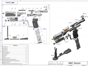 M6C Socom - Halo - Printable - STL OBJ CAD bundle - Commercial Use 3D Print Model