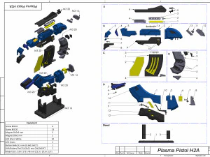 Плазмовий пістолет H2A &ndash; Halo &ndash; Для друку &ndash; Комплект STL OBJ CAD &ndash; Комерційне використання 3D Принт Модель