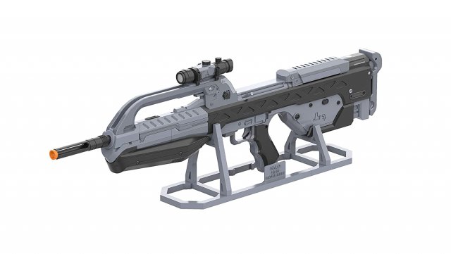 BR55 - Anniversary Battle Rifle - Halo - Printable - STL OBJ CAD bundle - Commercial Us 3D 프린트 모델 .c4d .max .obj .3ds .fbx .stl .blend 