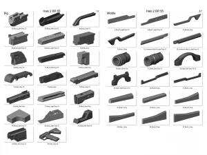 BR55 - Anniversary Battle Rifle - Halo - Stampabile - Pacchetto CAD STL OBJ - Us commerciale Modello di stampa 3D