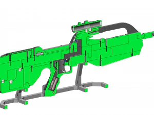 BR55 - Anniversary Battle Rifle - Halo - Stampabile - Pacchetto CAD STL OBJ - Us commerciale Modello di stampa 3D