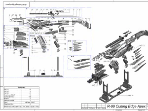R-99 Cutting Edge - APEX - Printable - STL OBJ CAD bundle - Commercial Use 3D Print Model