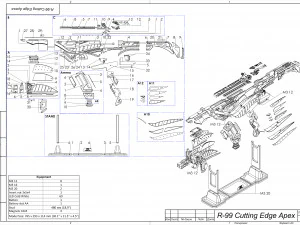 R-99 Cutting Edge - APEX - Printable - STL OBJ CAD bundle - Commercial Use 3D Print Model