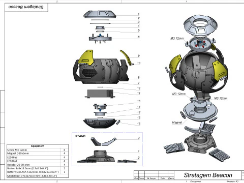 Stratagem Beacon - Helldivers 2 - Printable - STL files - Personal Use 3D Print Model