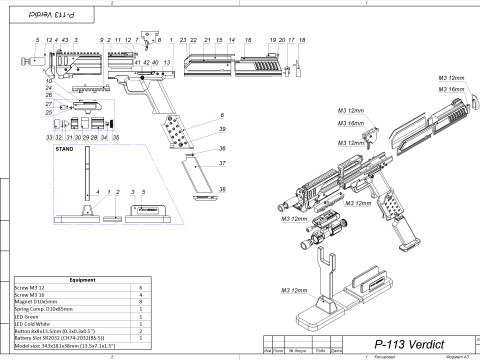 P-113 Verdict - Helldivers 2 - Printable - STL files - Personal use Modelo de Impressão 3D