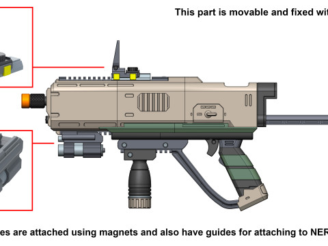 SMG-72 Pummeler - Helldivers 2 - Printable - STL files - Personal Use 3D Print Model