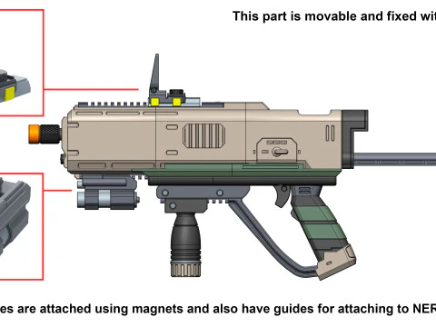 SMG-72 Pummeler - Helldivers 2 - Printable - STL files - Personal Use 3D Print Model