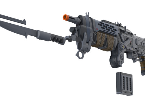 Retro Lancer E-DAY - Gears Of War E-DAY - Printable - STL files - Personal Use 3Dプリントモデル