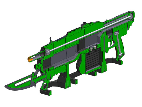 Retro Lancer E-DAY - Gears Of War E-DAY - Printable - STL files - Personal Use 3D Print Model
