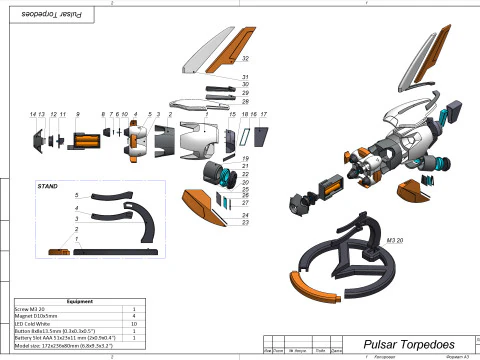 Junos Pulsar Torpedoes - Overwatch 2 - Printable - STL files - Personal Use 3D Print Model