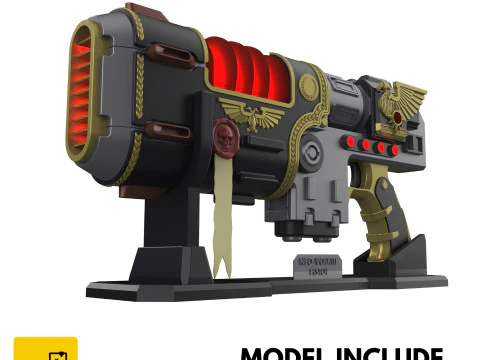 Neo-Volkite Blaster - Warhammer 40K Space Marine 2 - Para impress&atilde;o - Arquivos STL - Uso pessoal Modelo de Impressão 3D