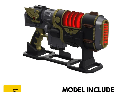 Neo-Volkite Blaster - Warhammer 40K Space Marine 2 - Para impress&atilde;o - Arquivos STL - Uso pessoal Modelo de Impressão 3D