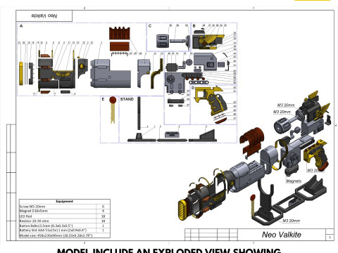 Neo-Volkite Blaster - Warhammer 40K Space Marine 2 - Printable - STL files - Personal Use 3D-printmodel