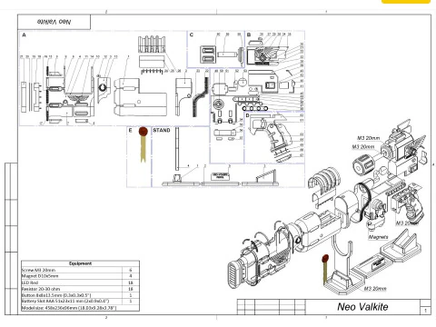 Neo-Volkite Blaster - Warhammer 40K Space Marine 2 - Para impress&atilde;o - Arquivos STL - Uso pessoal Modelo de Impressão 3D