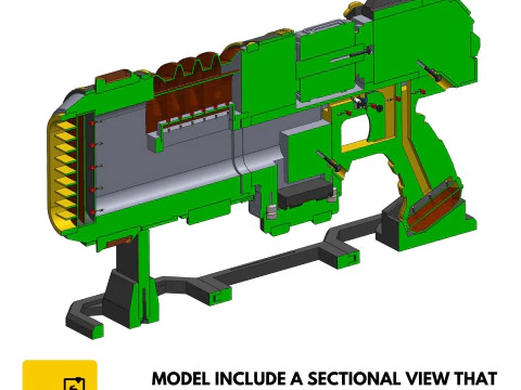 Neo-Volkite Blaster - Warhammer 40K Space Marine 2 - Para impress&atilde;o - Arquivos STL - Uso pessoal Modelo de Impressão 3D