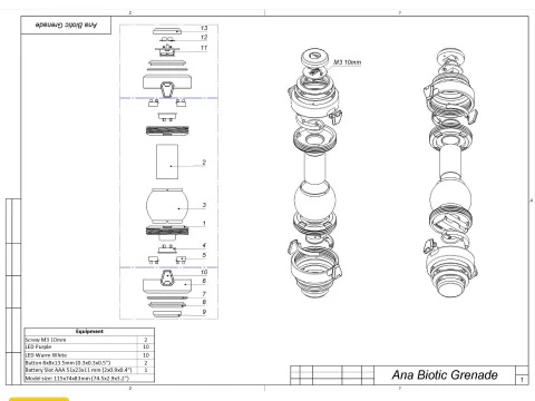 Ana Biotic Grenade - Overwatch - Printable - STL files - Personal Use 3D Print Model