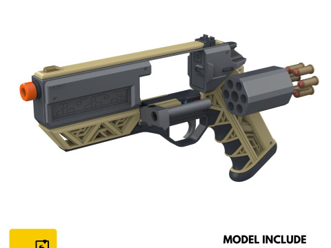 James Karras Revolver - Nobody Wants to Die - Printable - STL files - Personal Use Model Cetak 3D