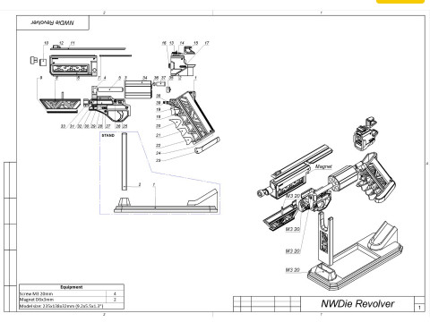 James Karras Revolver - Nobody Wants to Die - Printable - STL files - Personal Use Model Cetak 3D