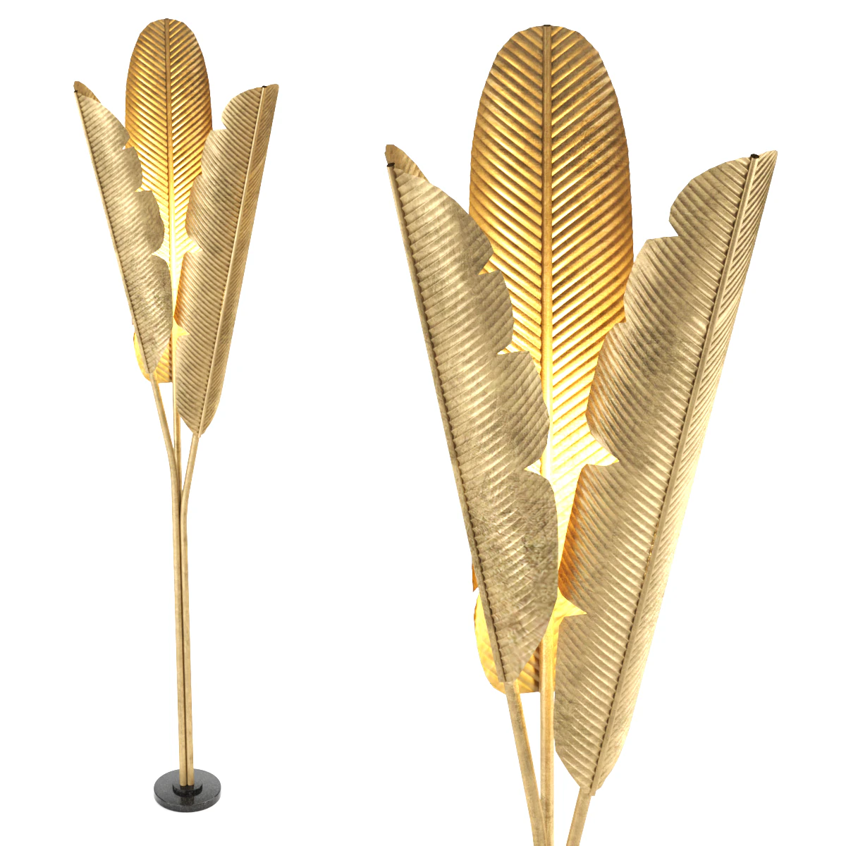 Eichholtz Plantain Floor Lamp 3D Model .c4d .max .obj .3ds .fbx .stl .blend 
