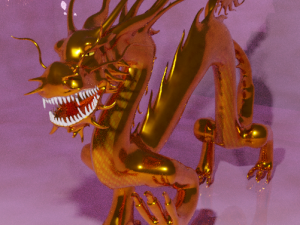 Gold Chinese beautiful Dragon 3D Model