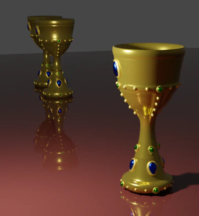Gold cup with diamonds 3D Model .c4d .max .obj .3ds .fbx .stl .blend