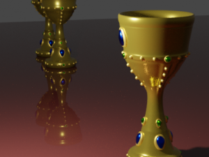 Gold cup with diamonds 3D Model