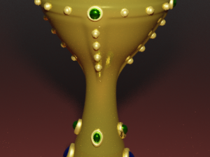 Gold cup with diamonds 3D Model