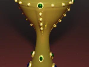 Gold cup with diamonds 3D Model
