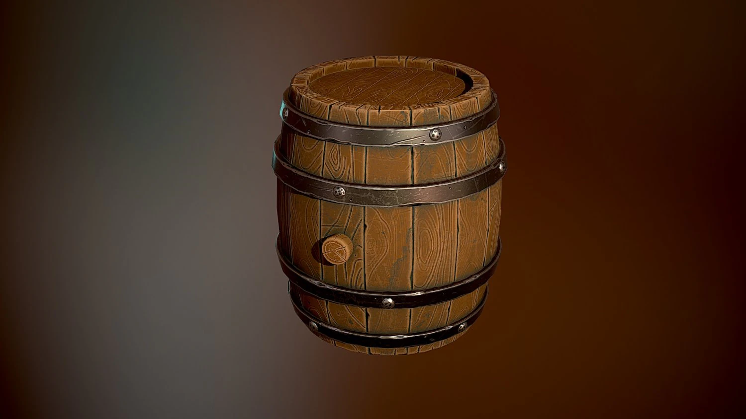 Styled wooden barrel 3D Model .c4d .max .obj .3ds .fbx .stl .blend 