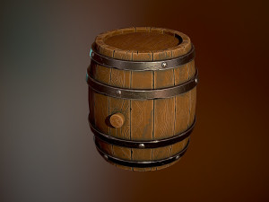 Styled wooden barrel 3D Model