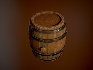 Styled wooden barrel 3D 모델