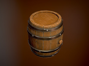 Styled wooden barrel 3D 모델